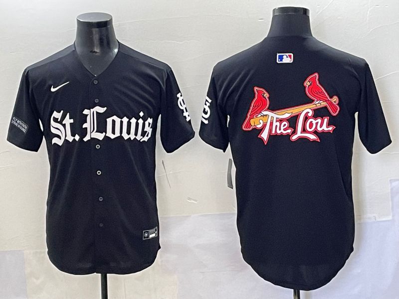 Men 2025 St.Louis Cardinals Blank Black Five generations Joint Name Nike MLB Jersey style 4->st.louis cardinals->MLB Jersey